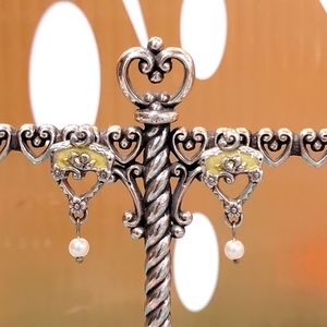 VERY RARE RETIRED BRIGHTON CROWN ENAMEL DANGLING EARRINGS